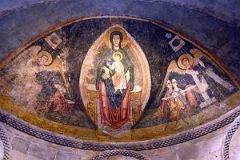 New York Cloisters 11 002 Fuentiduena Chapel - The Virgin and Child in Majesty with Archangels and the Magi - Spain 1100